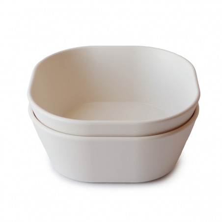 PACK DOS BOLS CUADRADOS SOLID IVORY 13x13x5 CM