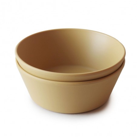 DINNER BOWL ROUND (SET OF 2) SOLID MUSTARD 13x13x5 CM