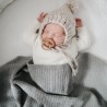 KNIT BLANKET RIBBED GRAY MELANGE 100x80 CM