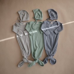 BODY MANCHE LONGUE NOUÉ GRAY MELANGE 0-3m