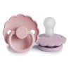 SILICONE PACIFIER BLOCK 2 PACK DAISY BABY PINK/S.LILAC 0+
