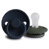 SILICONE PACIFIER BLOCK 2 PACK ROPE DARK NAVY/OLIVE 0+