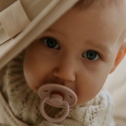 SILICONE PACIFIER BLOCK 2 PACK ROPE BLUSH/COCOA 6+