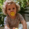 SILICONE PACIFIER BLOCK 2 PACK ROPE/DAISY SUNFLOW./FUCHSIA 6+