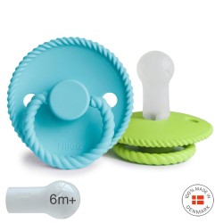 SILICONE PACIFIER BLOCK 2 PACK ROPE WATERFALL/RAINFOR. 6+
