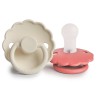 SILICONE PACIFIER BLOCK 2 PACK DAISY CREAM/POPPY 0+