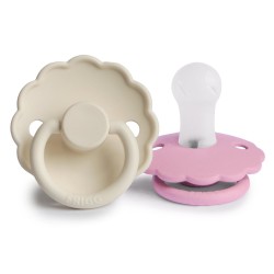 SILICONE PACIFIER BLOCK 2 PACK DAISY CREAM/LUPINE 0+