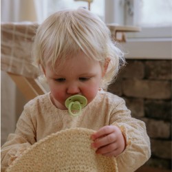 SILICONE PACIFIER BLOCK 2 PACK ROPE GREEN TEA/POW.BLUE 6+