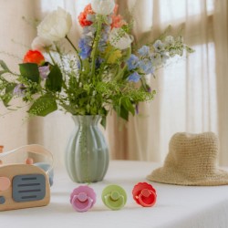 SILICONE PACIFIER BLOCK 2 PACK ROPE CREAM/GREEN TEA 0+