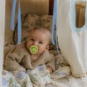 SILICONE PACIFIER BLOCK 2 PACK ROPE CREAM/GREEN TEA 6+