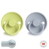 SILICONE PACIFIER BLOCK 2 PACK ROPE GREEN TEA/POW.BLUE 0+