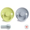 SILICONE PACIFIER BLOCK 2 PACK ROPE GREEN TEA/POW.BLUE 6+
