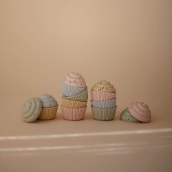 PACK 4 PZAS. CUPCAKES SOLID MULTI 8x8x8 CM