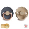 LATEX PACIFIER BLOCK 2 PACK DAISY AURORA/CROISSANT 0+