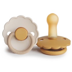 LATEX PACIFIER BLOCK 2 PACK DAISY CHAMOMILE/HONEY G. 6+