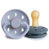 LATEX PACIFIER BLOCK 2 PACK MOON PHASE SLATE/POWDER B. 6+