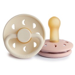 LATEX PACIFIER BLOCK 2 PACK MOON PHASE BLUSH/CREAM 6+