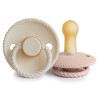 LATEX PACIFIER BLOCK 2 PACK ROPE BLUSH/CREAM 6+