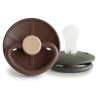 SILICONE PACIFIER BLOCK 2 PACK LITTLE VIKING COCOA/OLIVE 0+