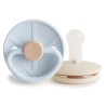 SILICONE PACIFIER BLOCK 2 PACK LITTLE VIKING POWDER BLUE/CREAM 6+