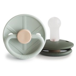 SILICONE PACIFIER BLOCK 2 PACK LITTLE VIKING SAGE/OLIVE 6+