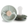 SILICONE PACIFIER BLOCK 2 PACK LITTLE VIKING SAGE/OLIVE 6+