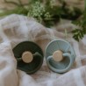SILICONE PACIFIER BLOCK 2 PACK LITTLE VIKING SAGE/OLIVE 6+