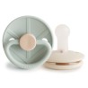 SILICONE PACIFIER BLOCK 2 PACK LITTLE VIKING SAGE/CREAM 0+